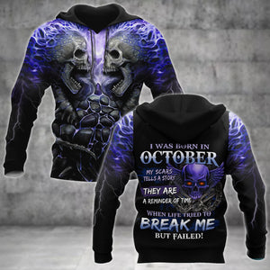 Apparel October Guy Skull Shirts Pist 3D All Over Printed Custom Text Name - Love Mine Gifts