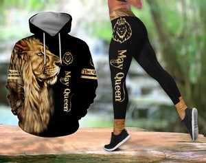 Apparel May Lion Queen 3D All Over Printed Shirt For Women 3D All Over Printed Custom Text Name - Love Mine Gifts