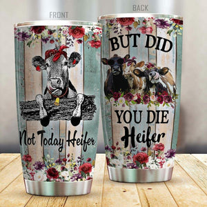 Tumbler Blingyy Farmer Personalized Stainless Steel Tumbler Customize Name, Text, Number Not Today Heifer- T3107- Mh17 - Love Mine Gifts
