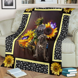 Napolian Matiff dark sunflower blanket