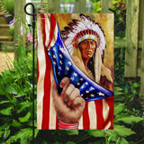 Native American Ancestor American Flag | Garden Flag | Double Sided House Flag