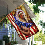 Native American Ancestor American Flag | Garden Flag | Double Sided House Flag