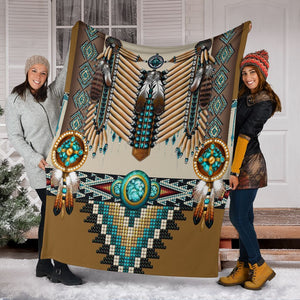 Fleece Blanket Native American Pattern Fleece Blanket Print 3D, Unisex, Kid, Adult Ver 2 - Love Mine Gifts