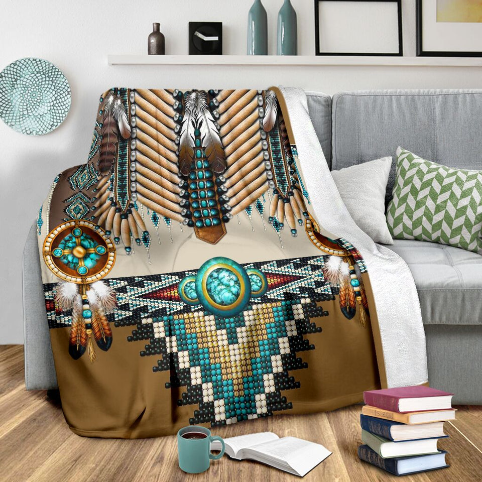 Fleece Blanket Native American Pattern Fleece Blanket Print 3D, Unisex, Kid, Adult Ver 2 - Love Mine Gifts