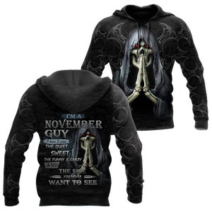 Apparel November Guy Skull Shirts Jjw 3D All Over Printed Custom Text Name - Love Mine Gifts