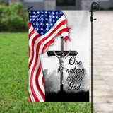 One Nation Under God. Jesus Christian Cross American Flag | Garden Flag | Double Sided House Flag