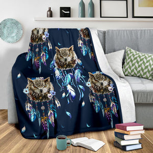 Fleece Blanket Owl Dream Catcher Personalized Custom Name Date Fleece Blanket Print 3D, Unisex, Kid, Adult - Love Mine Gifts