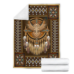 Fleece Blanket Owl Native American Dreamcatcher Fleece Blanket Print 3D, Unisex, Kid, Adult - Love Mine Gifts