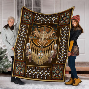 Fleece Blanket Owl Native American Dreamcatcher Fleece Blanket Print 3D, Unisex, Kid, Adult - Love Mine Gifts