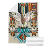 Fleece Blanket Owl Native American Pattern Fleece Blanket Print 3D, Unisex, Kid, Adult - Love Mine Gifts