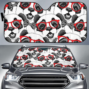 Car Sun Shade Panda Red Glasses Pattern Print Auto Sun Shade Car Windshield Window Cover Sunshade - Love Mine Gifts