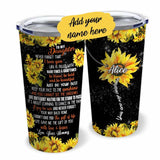 Tumbler Personalized Custom Mom Dad Name To My Daughter You Are My Sunshine Sunflower Stainless Steel Insulated Stainless Steel Tumbler Customize Name, Text, Number - Love Mine Gifts