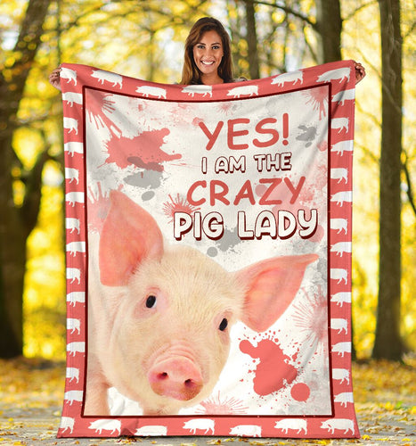 Fleece Blanket Pig Lady Premium Fleece Blanket Print 3D, Unisex, Kid, Adult - Love Mine Gifts
