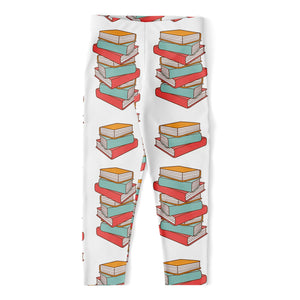 Pile Of Reading Books Pattern Print Women's Capri Leggings