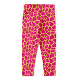 Pink And Yellow Giraffe Pattern Print Women's Capri Leggings