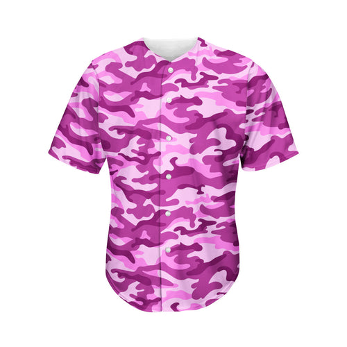 Baseball Jersey Pink Camouflage Print Men's Baseball Jersey 3D Print - Love Mine Gifts
