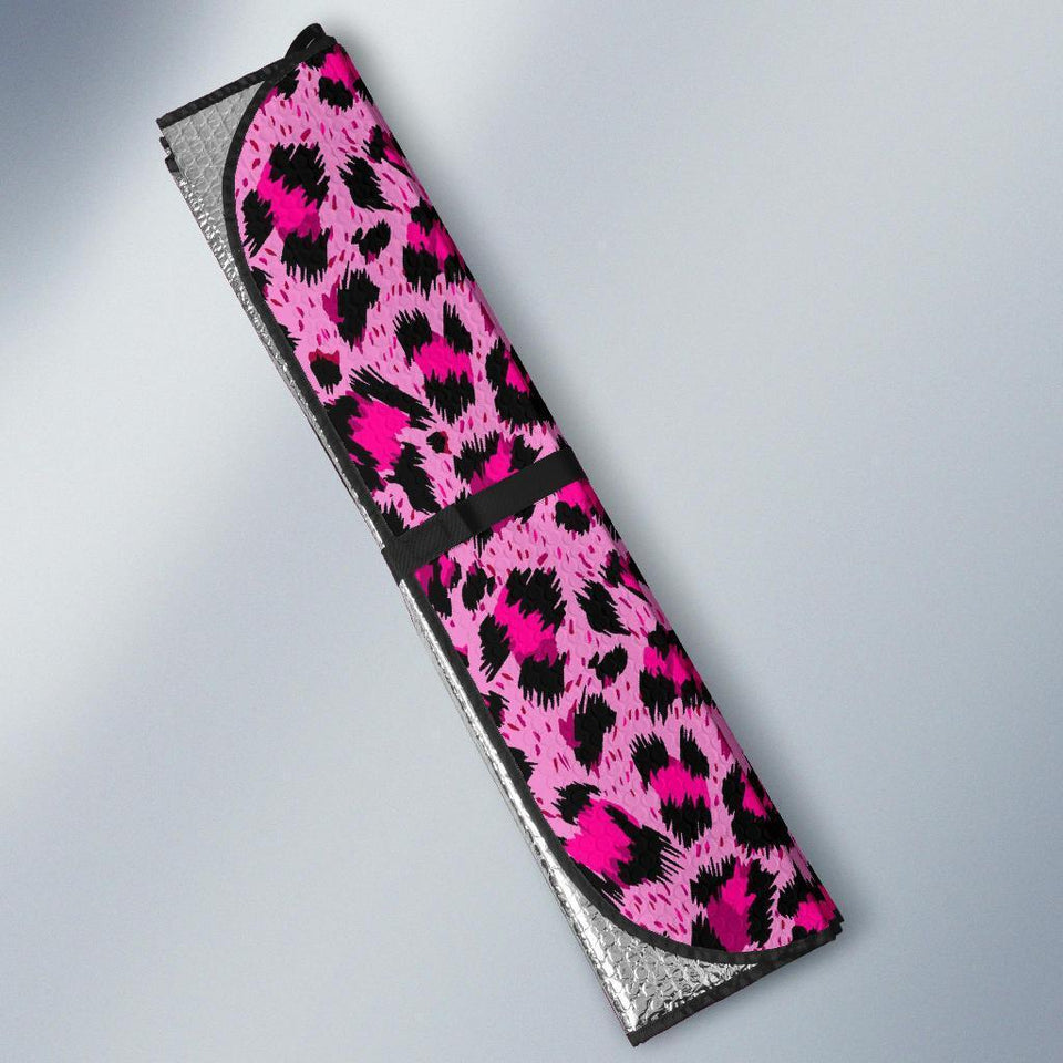 Car Sun Shade Pink Cheetah Leopard Pattern Print Auto Sun Shade Car Windshield Window Cover Sunshade - Love Mine Gifts