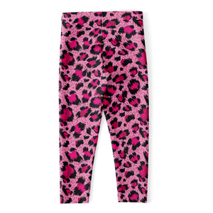 Pink Leopard Print Women's Capri Leggings
