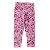 Pink Octopus Tentacles Pattern Print Women's Capri Leggings