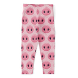 Pink Pig Nose Pattern Print Women's Capri Leggings