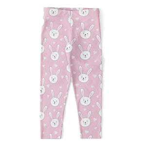 Pink Rabbit Pattern Print Women's Capri Leggings