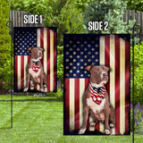 Pit bull American Flag | Garden Flag | Double Sided House Flag