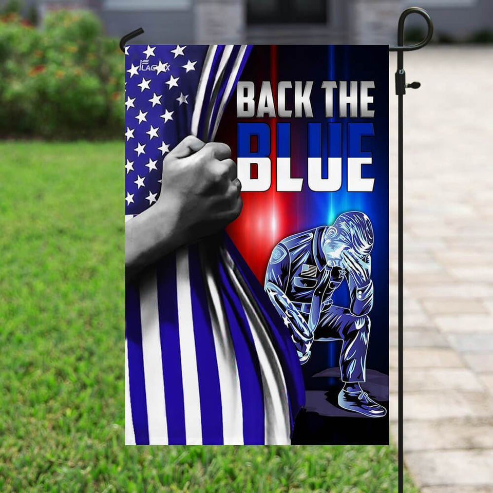 Police Law Enforcement Back The Blue Flag | Garden Flag | Double Sided House Flag