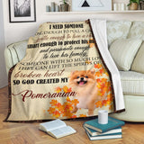 Pomeranian Protect His Master Blanket
