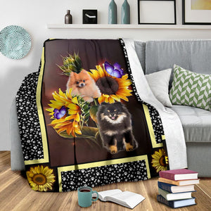 Pomerian dark sunflower blanket