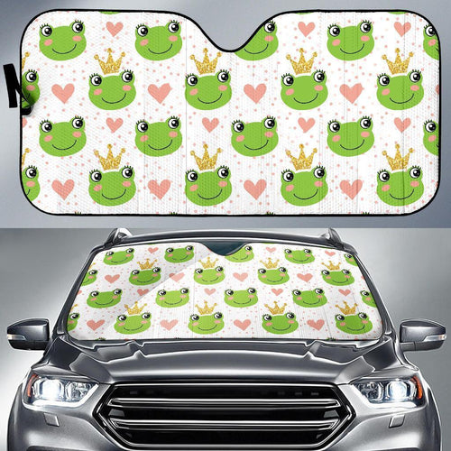 Car Sun Shade Prince Crown Frog Pattern Print Auto Sun Shade Car Windshield Window Cover Sunshade - Love Mine Gifts
