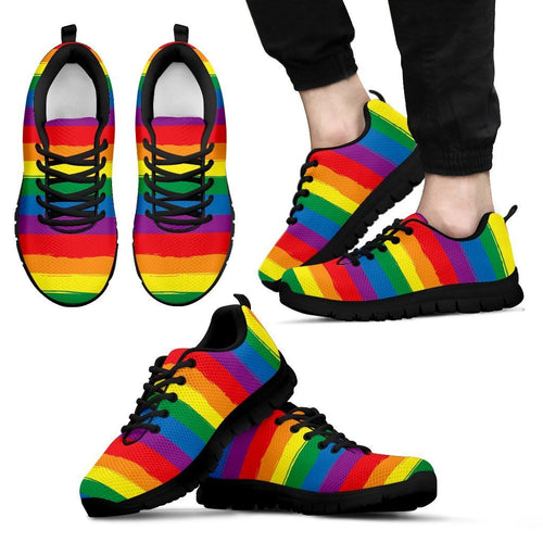 Shoes Sneaker Rainbow Flag Lgbt Pride Pattern Print Sneakers, Sneaker Running Personalized Shoes Custom Name, Text for Women, Men - Love Mine Gifts