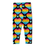 Rainbow LGBT Pride Heart Pattern Print Women's Capri Leggings