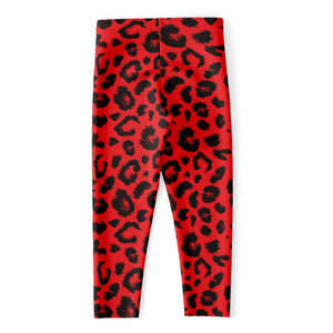 Red Leopard Print Women's Capri Leggings