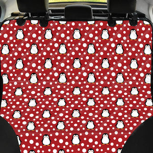 Pet Car Seat Red Snow Penguin Pattern Print Pet Car Back Seat Cover, Dog, Cat Lovers - Love Mine Gifts