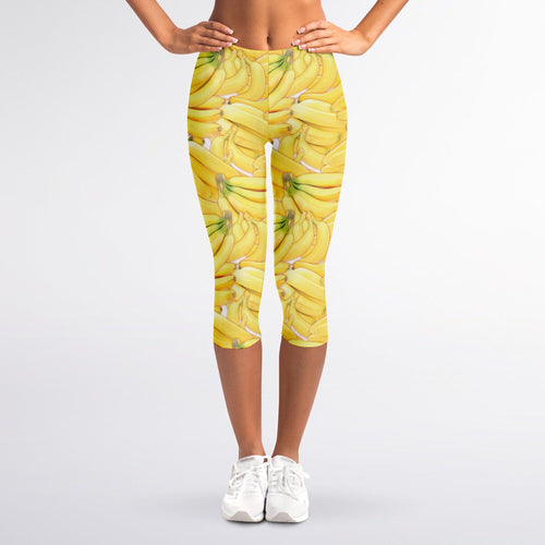 Ripe Banana Pattern Print Women's Capri Leggings