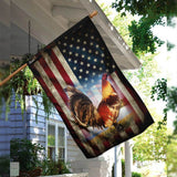 Rooster Amrican US Flag | Garden Flag | Double Sided House Flag