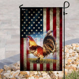 Rooster Amrican US Flag | Garden Flag | Double Sided House Flag