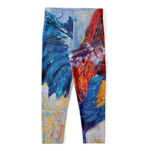 Rooster Painting Print Women's Capri Leggings