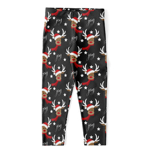 Santa Claus Deer Pattern Print Women's Capri Leggings
