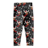 Santa Claus Deer Pattern Print Women's Capri Leggings