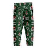 Santa Claus Knitted Pattern Print Women's Capri Leggings