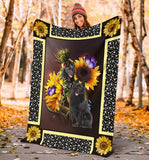 Schipperke dark sunflower blanket
