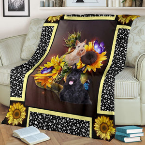 Scottish terrier dark sunflower blanket
