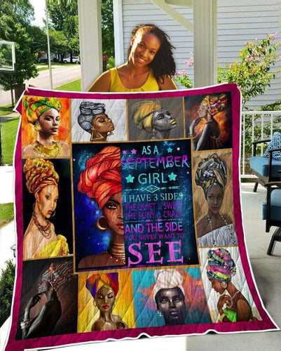 September Girl Fleece Blanket | Adult 60x80 inch | Youth 45x60 inch | Colorful | BK2888