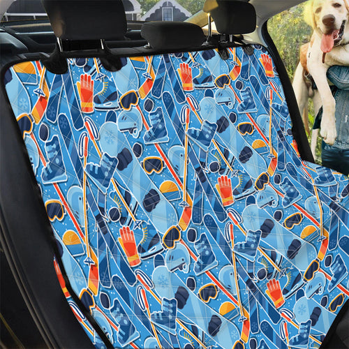Pet Car Seat Skiing Equipment Pattern Print Pet Car Back Seat Cover, Dog, Cat Lovers - Love Mine Gifts