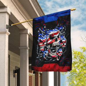 Skull Celebrate Fourth Of July Independent Day Flag | Garden Flag | Double Sided House Flag