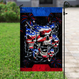 Skull Celebrate Fourth Of July Independent Day Flag | Garden Flag | Double Sided House Flag