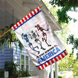 Skull Dancing Stay Strong America 4th July Flag | Garden Flag | Double Sided House Flag