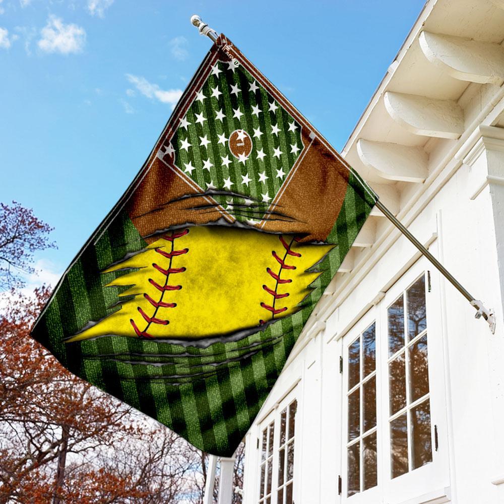 Softball Flag | Garden Flag | Double Sided House Flag
