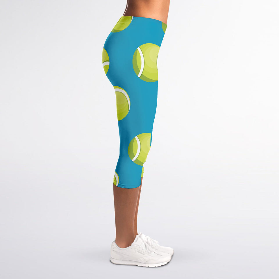 Tennis Theme Pattern Print Women's Capri Leggings
